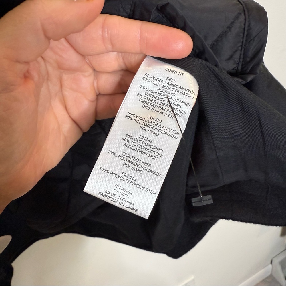 Tibi Recycled Wool Cashmere Double Collar Liam Jacket size small in black - Picture 13 of 16